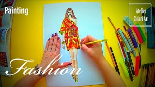 FashionModelle zeichnen mit Bleistift und Marker [upl. by Alejo]