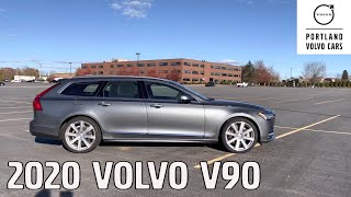 Osmium Grey Metallic 2020 Volvo V90 T6 Inscription  Walkaround with Heather [upl. by Enelie]