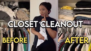 EXTREME CLOSET CLEANOUT 2024 donating half of my closet [upl. by Nadabb]