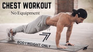 CHEST WORKOUT HOME ROUTINE  BODYWEIGHT EXERCISES  Rowan Row [upl. by Yssep75]