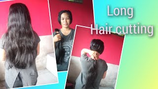 mbak Rena pOtong rambut pendek  long haircutting [upl. by Armond103]