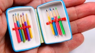 DIY Miniature Pencil Case amp Colored Pencils [upl. by Eelatsyrc]