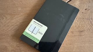 Moleskine Classic Planner 2024 Large Weekly horizontal hard cover 12 months Black Unboxing [upl. by Maibach]