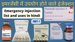 Emergency injection list and uses in hindi  Emergency drugs list and uses in hindi  Bsc nursing [upl. by Soraya]