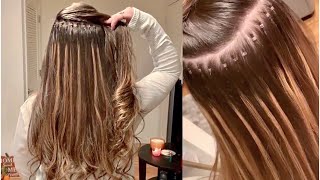 HAIR EXTENSIONS Full Head of ILink Micro Ring Extensions [upl. by Leirud]