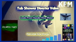 Tub Shower Diverter Valve Leaks Water From Handle Price Pfister Fast Leak Stop Repair [upl. by Pilif]