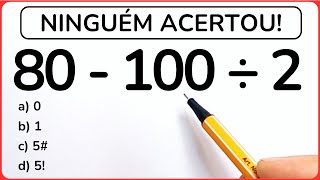 5 QUESTÃ•ES DE MATEMÃTICA BÃSICA PARA DESTRAVAR SEU CÃ‰REBRO GRAU 1 [upl. by Bea666]