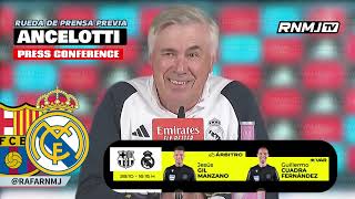 Rueda de prensa ANCELOTTI previa Barcelona  Real Madrid 27102023 [upl. by Airbmak137]