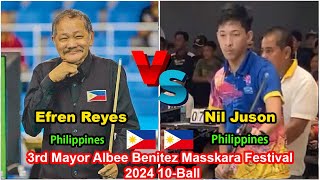 Efren Bata Reyes VS Nil Juson  3rd Mayor Albee Benitez Masskara Festival 2024 10Ball Open [upl. by Aleil]