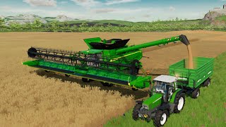 JOHN DEERE HARVESTER  WHEAT HARVEST IN FS22  FARMING SIMULATOR 22 [upl. by Grevera315]