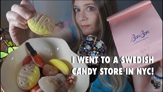 ASMR Swedish Gummy Candy Mukbang  Bon Bon Candy Shop NYC  Whispered Review [upl. by Cirted]