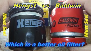 Hengst Oil Filter Cut Open H97W06 vs Baldwin Oil Filter Cut Open B1400 Oil Filter Review [upl. by Bez]