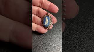 Vintage Sterling Wedgwood Blue Jasperware Greek Goddess Pendant Spiky Frame Available 40 Email me [upl. by Euqinot406]