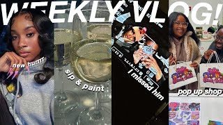 WEEKLY VLOG I HAVENT SEEN HIM IN FOREVER  NYC POP UP SHOP  SIP amp PAINT W FRIENDS  HAIR APPT [upl. by Bellina]