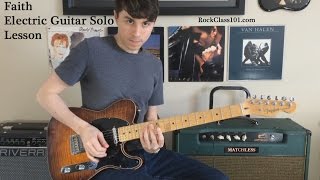 Faith  George Michael Electric Guitar Solo Free Lesson with Tabs and Jam Track [upl. by Donela]