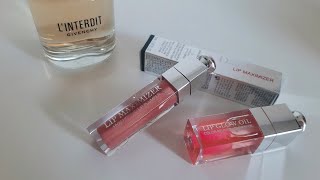 Обзор DIOR Lip Maximizer 012 Lip Oil Glow 001  GIVENCHY LInterdit [upl. by Emawk]