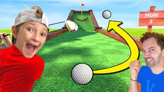 Dad VS Son MINI GOLF GAME 3 Miracle Putt Level 9999 [upl. by Karsten]