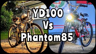 Motorized Bikes Sound OFF YD100 vs Phantom 85 [upl. by Gunthar]