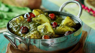 Aloo Palak Recipe By SooperChef [upl. by Sauers523]