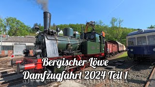 Bergischer Löwe Damfzugfahrt 2024 Teil 1 Hinfahrt [upl. by Lemrac329]