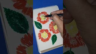 easy colourful flower painting  creative art  painting  satisfying art  viral 🍀🍂 [upl. by Baudelaire]