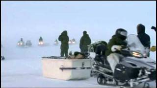 Canadian Forces arrive by snowmobile to Arviat Nunavut [upl. by Airam]