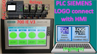 PLC SIEMENS LOGO connect with HMI Smart Line 700 IE V3 [upl. by Casaleggio102]