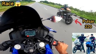 Pulsar 220 vs Yamaha R15 Drag Race 🏁 😍 Long Race 😱 Ye Nahi Socha Tha [upl. by Orapma204]