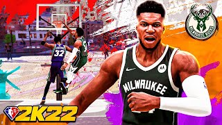 NBA 2K22 GIANNIS ANTETOKOUNMPO BUILD is GAMEBREAKING [upl. by Olaznog55]