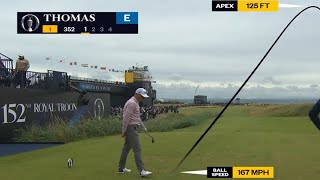 Justin Thomas shanks ball onto nearby beach in nightmare start at The Open [upl. by Aicire]