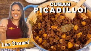 Cuban Style Picadillo  Cook with Me LIVE  Cuban Recipes  Chef Zee Cooks [upl. by Charlotte]