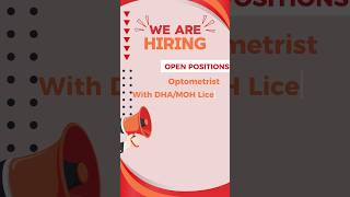 Optometrist With DHAMOH License Vacancy in Titan Global Dubai ‼️ healthcarecareers optometrist [upl. by Mourant]