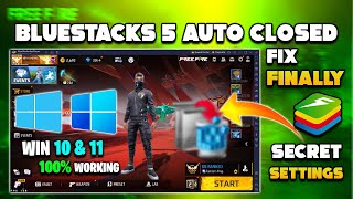 BlueStacks 5 Crash amp Freeze Problem fix  Bluestacks 5 New Update Free Fire OB43 auto closed FIX [upl. by Vernice]