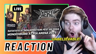 BABYMETAL LIVE RATATATA at Resurrection Fest EG 2024  Monochrome at PIA Arena 2023  REACTION [upl. by Nolie]