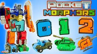 Apprends les chiffres avec les Pocket Morphers Jouet Transformable Robot Mega Botz Learn Numbers [upl. by Vesta]