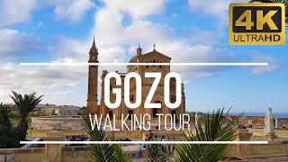 4K Walking Tour GOZO Island VICTORIA Malta [upl. by Aeslahc]