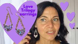 Love Trilogy earrings with 8mm chaton and 3mm bicone crystals [upl. by Ahsile]