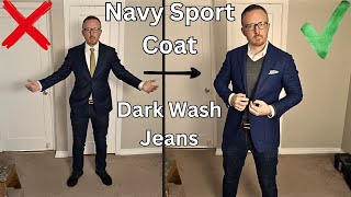 Beginner Guide How To Wear A Navy Blazer With Dark Wash Jeans [upl. by Idnaj]