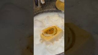 Orange Dish Soap squeezes oddlysatisfyingspongesqueezing cleantok sudsyspongesqueezing asmr [upl. by Rubia]