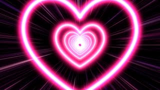 Heart Background 💖 Beautiful Pink Heart Tunnel Background  Neon Lights Heart Motion Background [upl. by Anead]