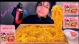 The CHEESIEST amp CREAMIEST Buldak Carbonara Noodles Mukbang [upl. by Edithe]