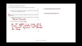 Q6 part bi and bii ROUTER and IP ADDRESSES Cambridge iGCSE Computer Science Paper 11 June 2023 [upl. by Sachiko]