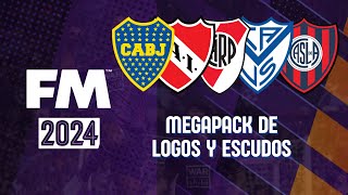 FM 24  TUTORIAL PARA INSTALAR MEGAPACK DE LOGOS Y ESCUDOS EN FOOTBALL MANAGER 2024 [upl. by Morgun255]