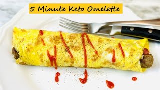 EASY KETO BREAKFAST  5 Minute Keto Omelet  KETO OMELLETE [upl. by Marienthal]