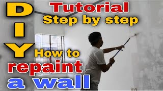 DIY How to Repaint a Wall  How to Repaint a Wall  Paano Mag Pintura ng Concrete Wall  chitman [upl. by Htaek399]