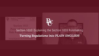 Section 1033 Explaining the Section 1033 Rulemaking [upl. by Nylyoj]