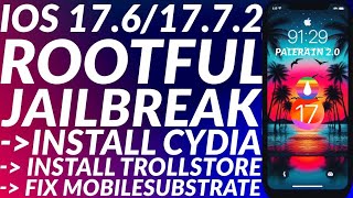 Jailbreak iOS 1761771 Rootful amp Install Cydia  Trollstore 2  Palera1n 1761771 Jailbreak [upl. by Akimrehs]