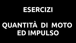 Esercizi  Quantità di moto ed impulso [upl. by Kcirtap]