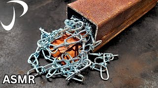 Making A Knife From Copper And Chains  ASMR [upl. by Anircam]