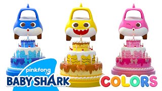 🎨NEW Colorful Cakes Colorful Race  Baby Shark Toy Car  Songs for Kids  Baby Shark Official [upl. by Neiv650]